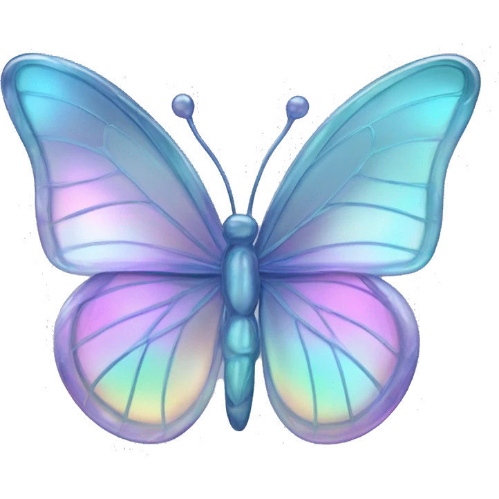 Pastel iridescent glass crystal butterfly emoji