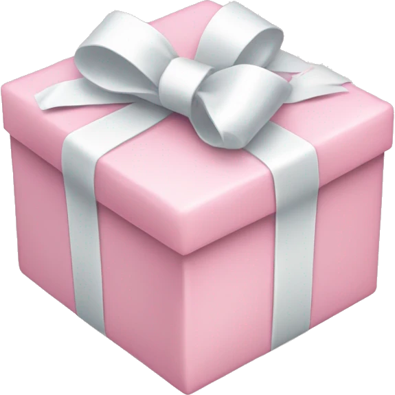 Light pink present with white ribbon bow emoji