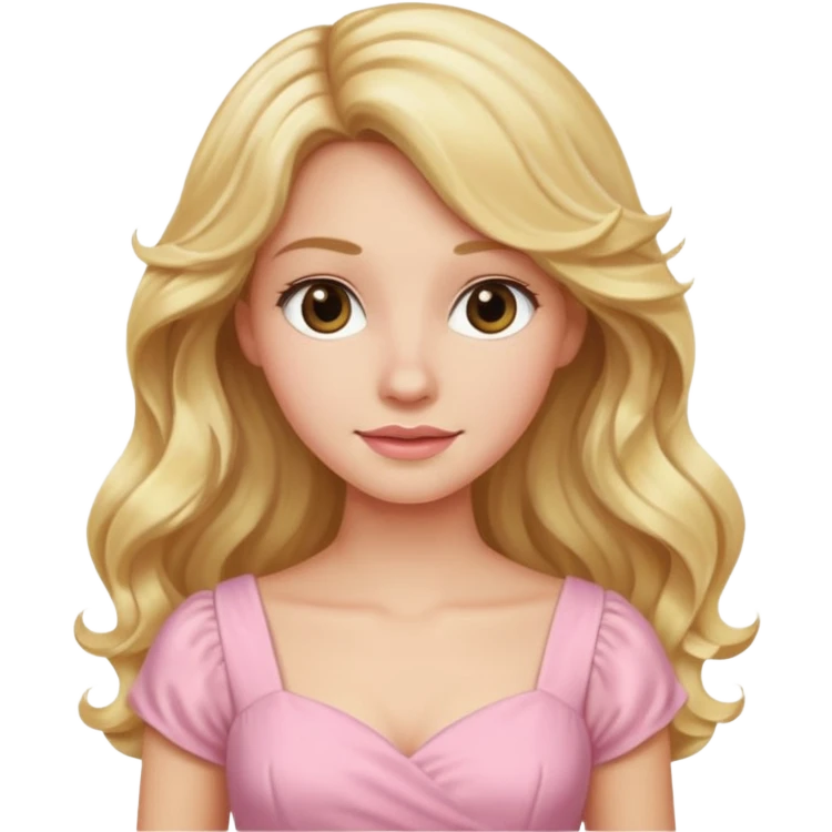 close up back view of long wavy blonde hair, light pink dress emoji