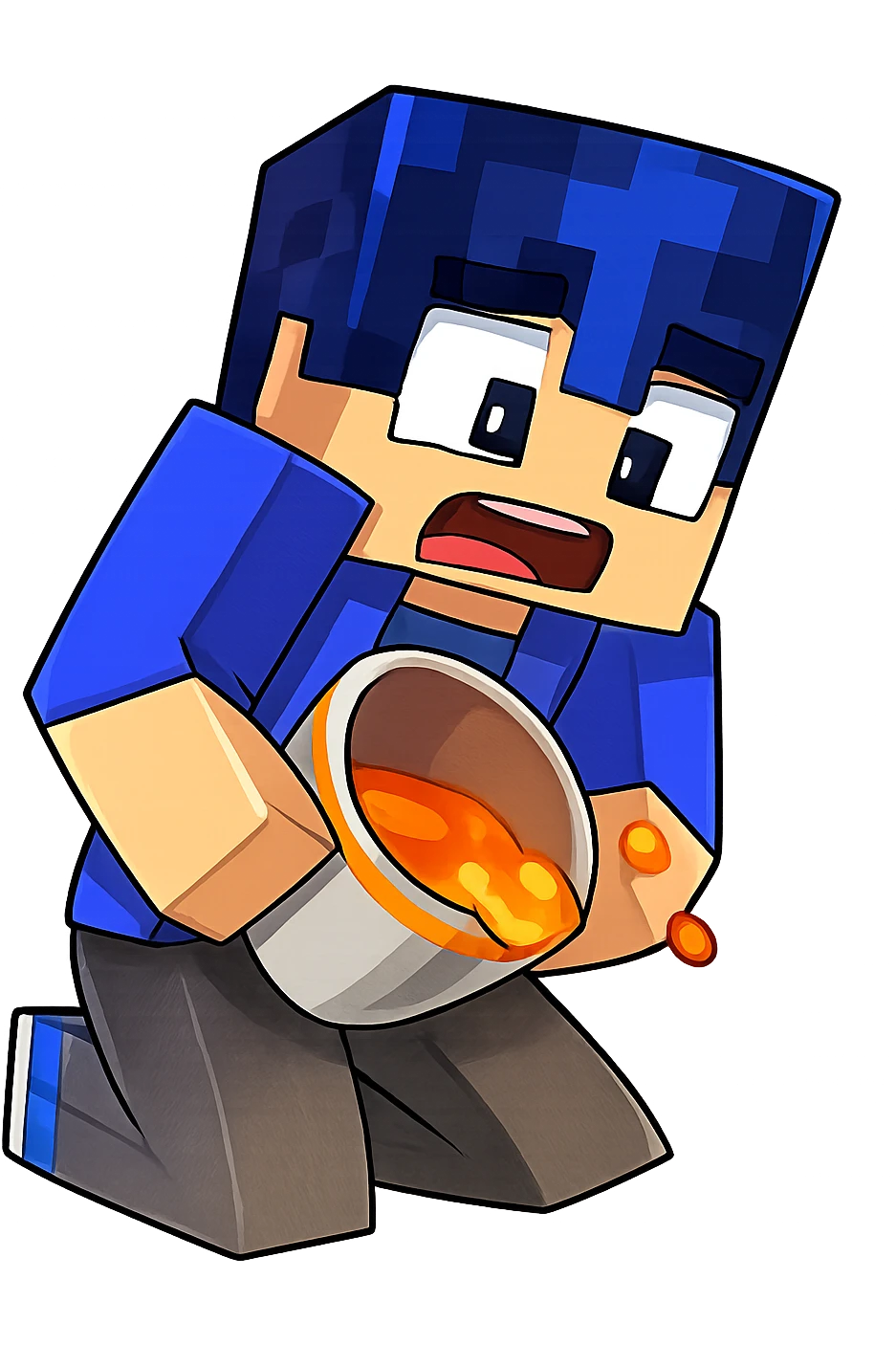 Extract the character from the background, including the clothes and accessories they are wearing, and place on a transparent background. Keep the original style and appearance exactly the same. emoji