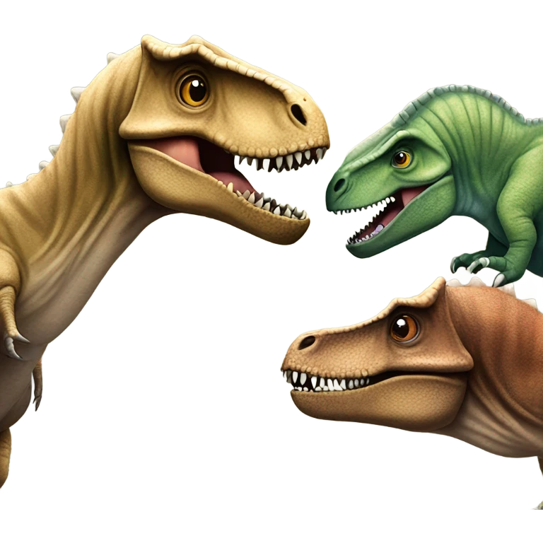 Kissing dinosaurs emoji