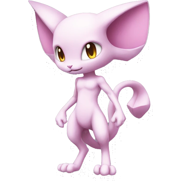 Pink Chibi Anthro Mewtwo-Pokémon full body emoji