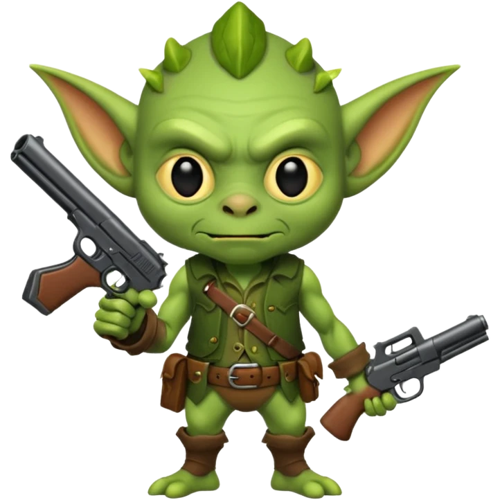 Goblin holding gun  emoji