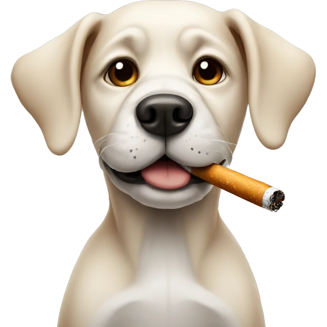 Dog with a cigarette emoji