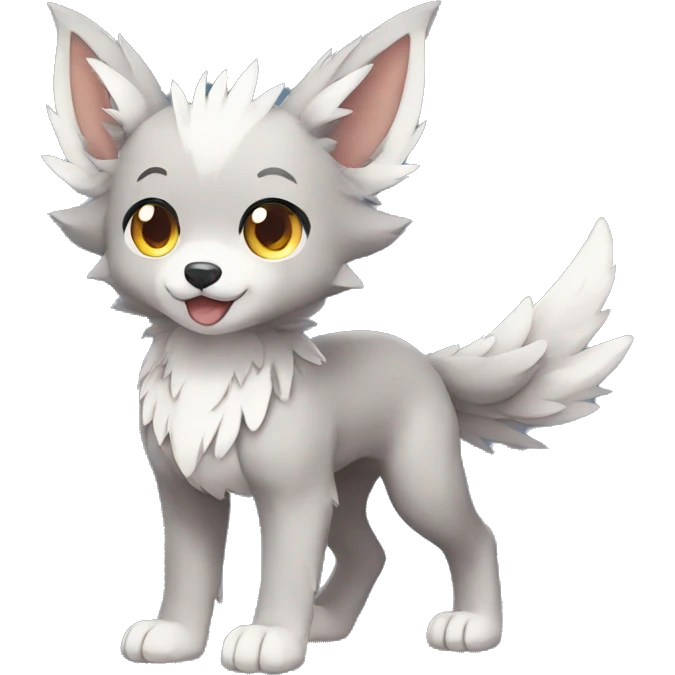 Kawaii Cute Winged Wolf-Pokémon full body emoji