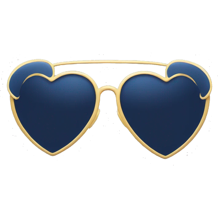 A pair navy blue heart shaped sunglasses  emoji