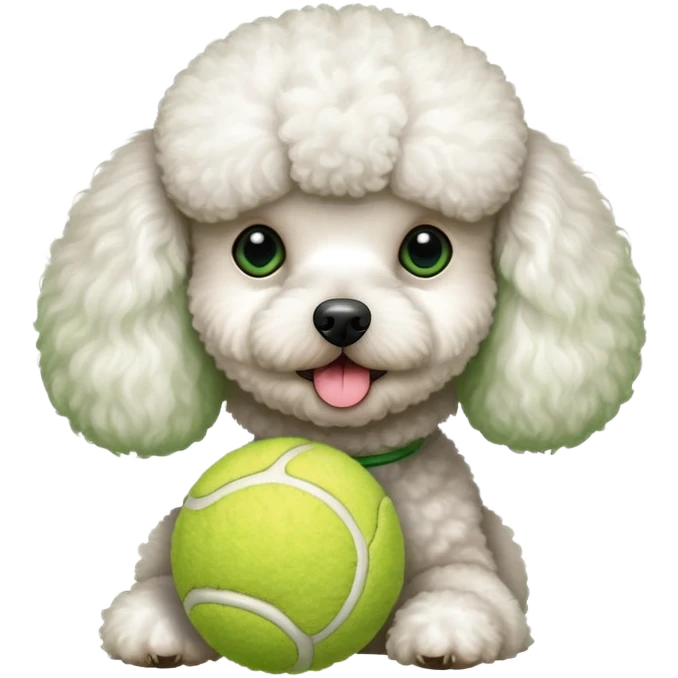 Poodle with tennis ball emoji