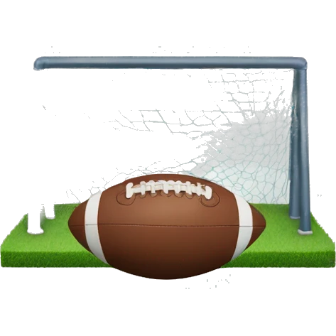 American Football goalposts with american football going through them emoji