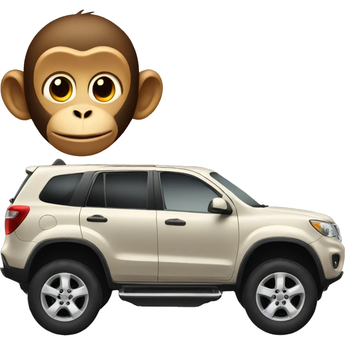 Monkey on a car emoji