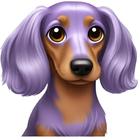 Lilac long haired dachshund emoji