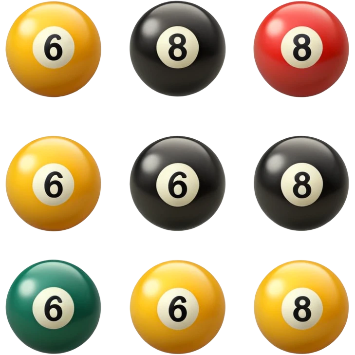 6 numbered billiard ball  emoji
