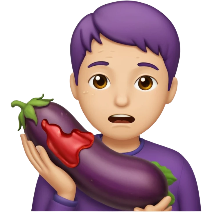 Choking on eggplant emoji