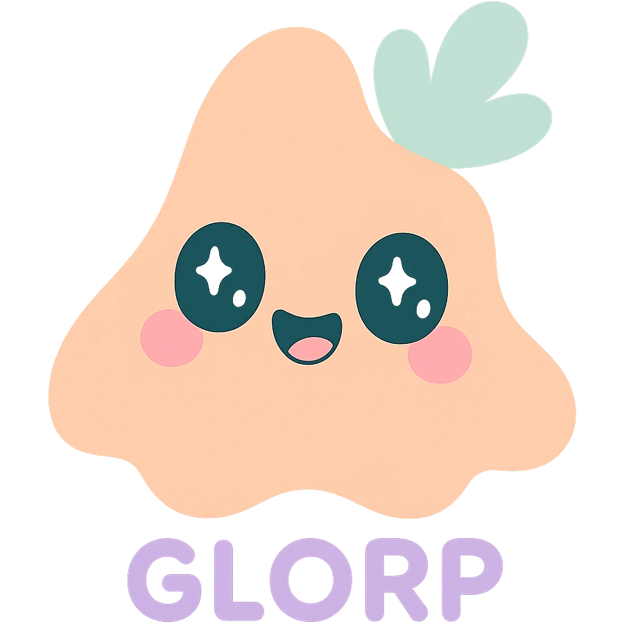 character named Glorp, playful and quirky, unique shape, bright colors emoji