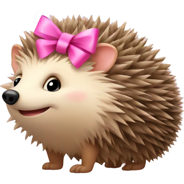hedgehog with a pink bow emoji