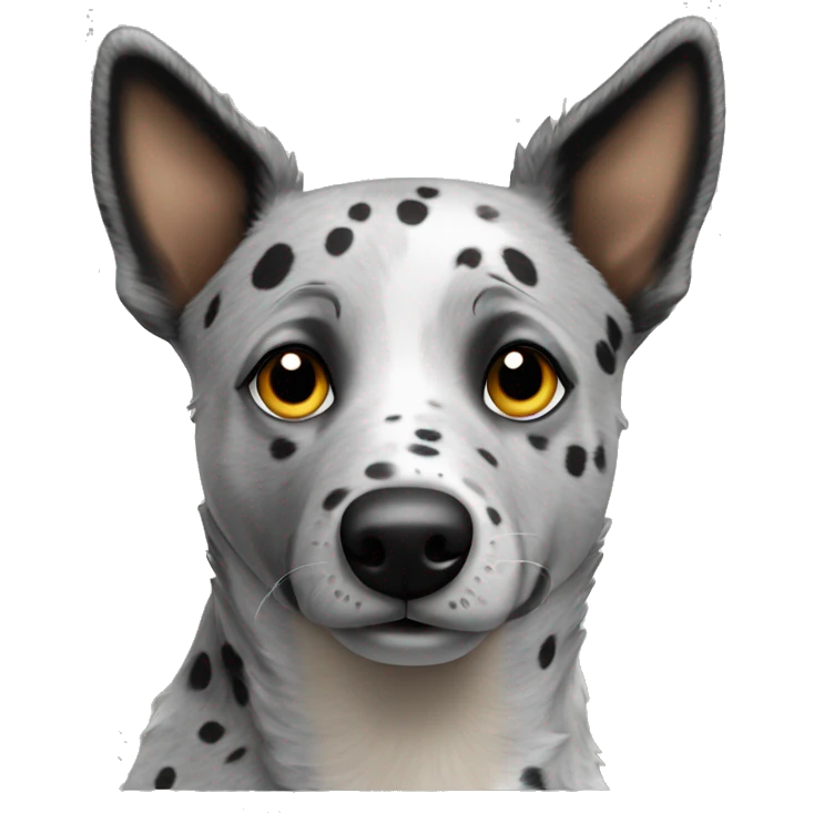 Grey spotted heeler dog emoji
