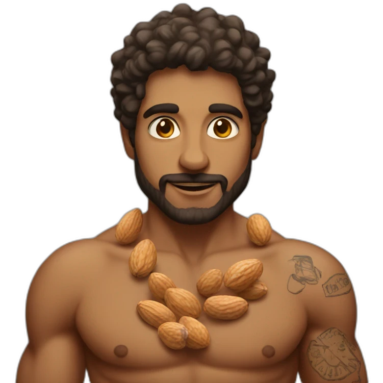 Italian holding nuts with no shirt tattoos emoji
