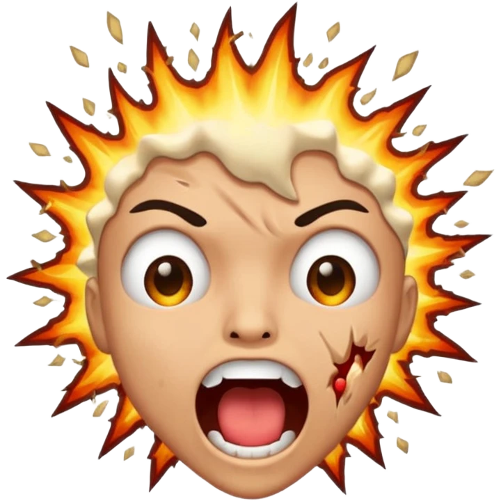 сделай стикер в стиле телеграм для смайлика "🤯". без обводки и с прозрачным фоном emoji