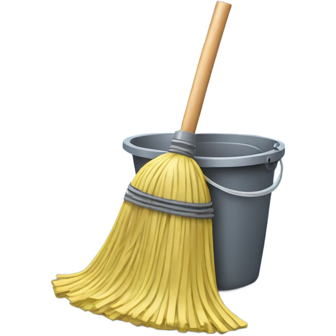 Broom with mop bucket  emoji