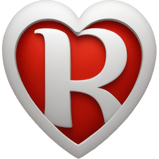 letter r inside a red heart emoji