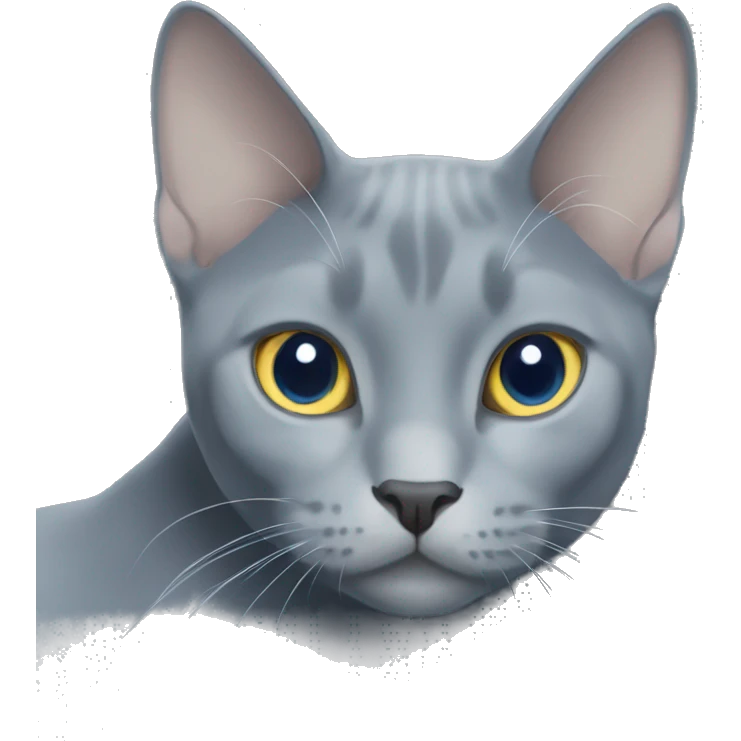 Russian blue cat with white chest and white paws emoji