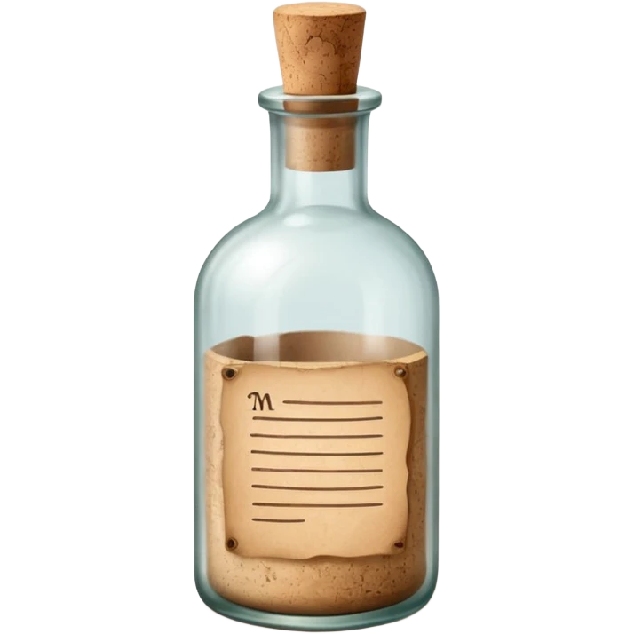 message round bottle with paper  emoji