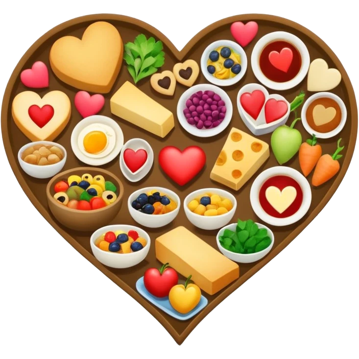 Make other dishes as hearts emoji