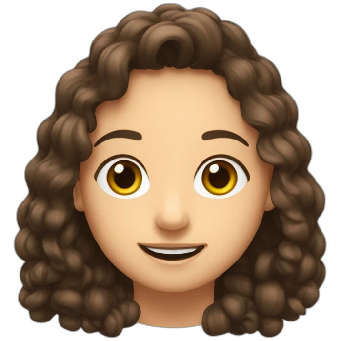 Collège brune frisé emoji