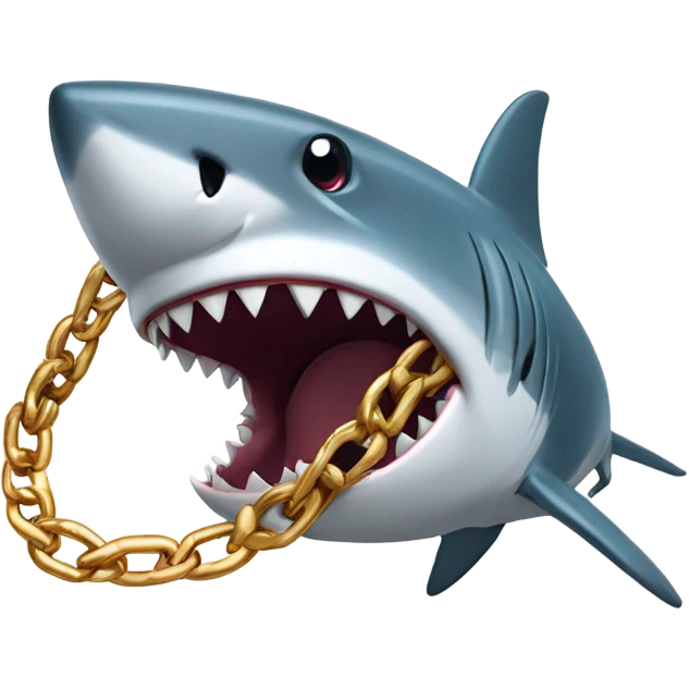 Shark with a Cuban link chain emoji