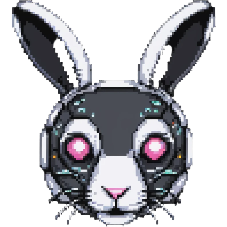 futuristic rabbit robot face, only the face emoji