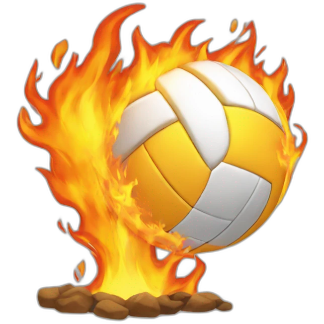 À volleyball fire emoji