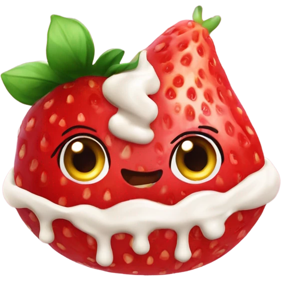 Frutilla con crema emoji