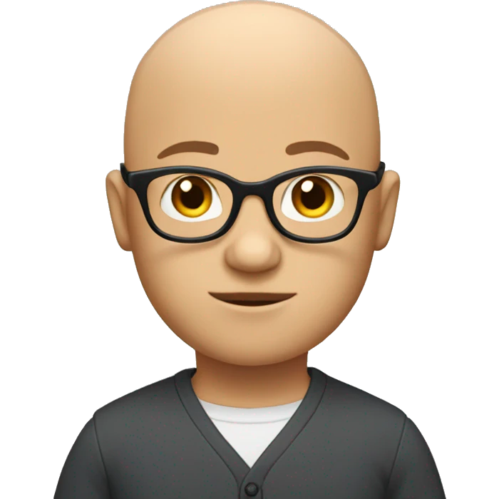 bald boy with glasses shoulder shrug emoji