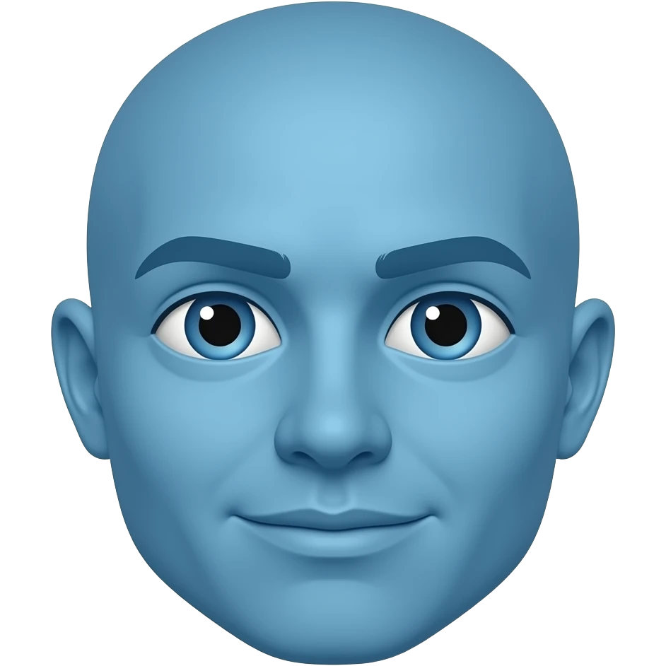 New blue face emoji