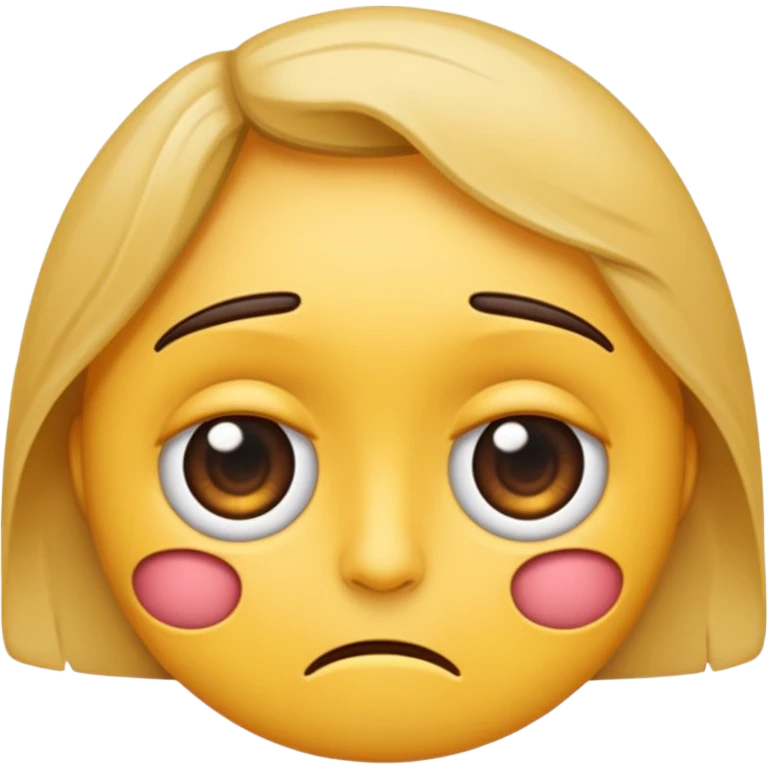 Emoji con cara triste y preocupada, con cejas levantadas y boca curvada hacia abajo. Expresa ansiedad, culpa o tristeza. emoji