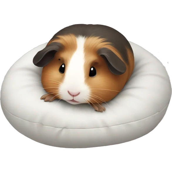 Guineapig cuddling a soft pillow emoji
