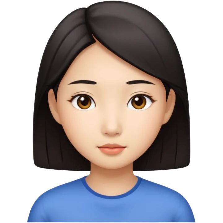 Asian girl with bush emoji