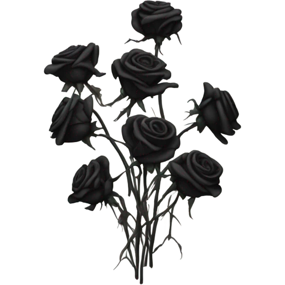 Black dead roses  emoji