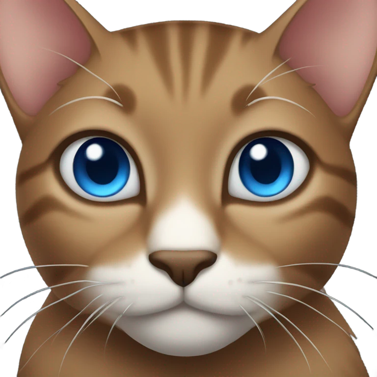 Brown cat with blue eyes emoji