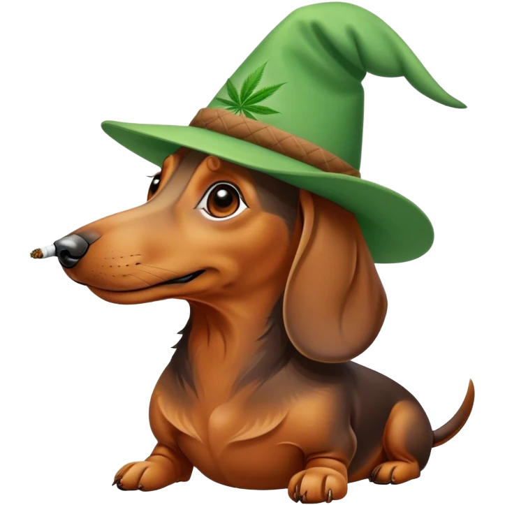 Dachshund smoking joint  emoji