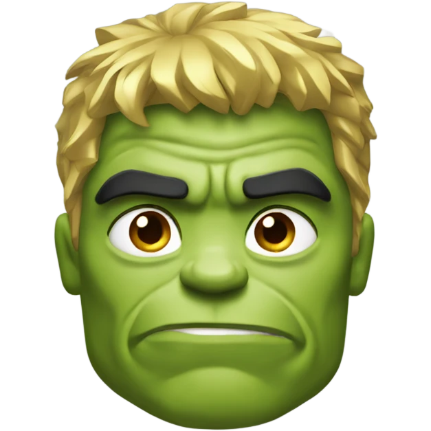Hulk gold hair and eyebro emoji