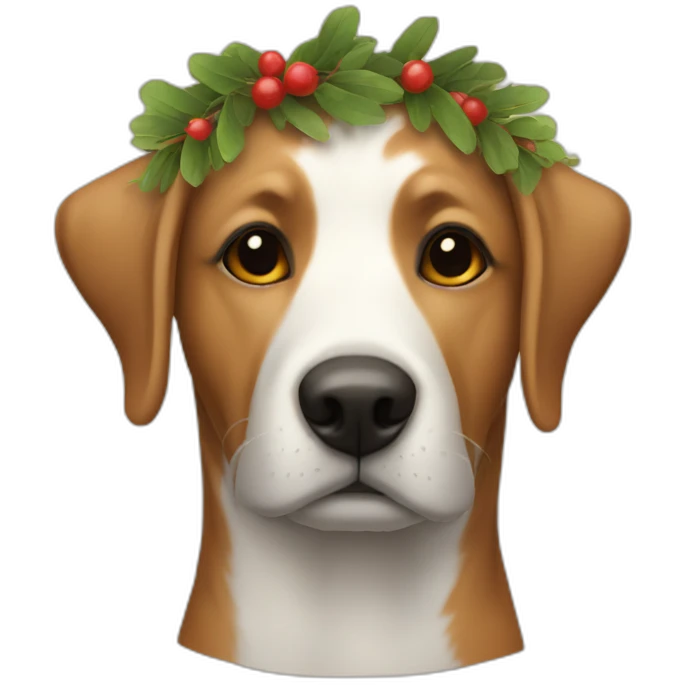 dog with rustic wreath on head emoji
