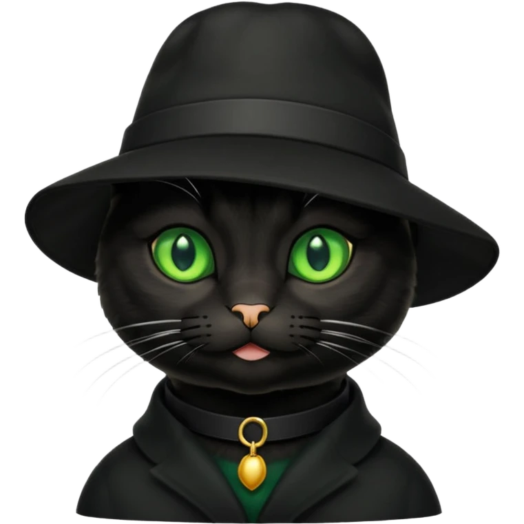 Black cat with with hat emoji