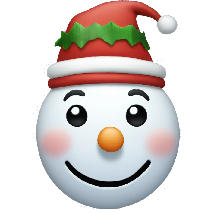 snowman with christmas hat emoji