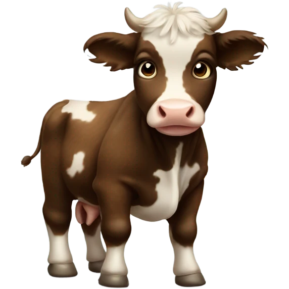 baby brown fuzzy cow emoji