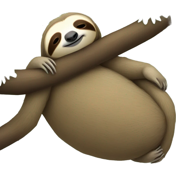 Sloth sleeping on the tree branch using a pillow emoji