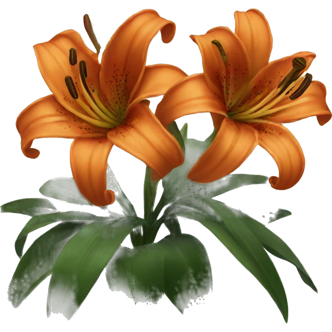 dark orange lilies  emoji