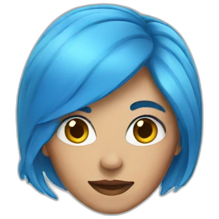 Woman, blue hair emoji