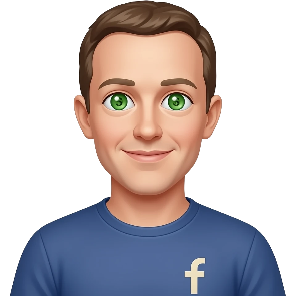 mark zuckerberg with money eyes emoji