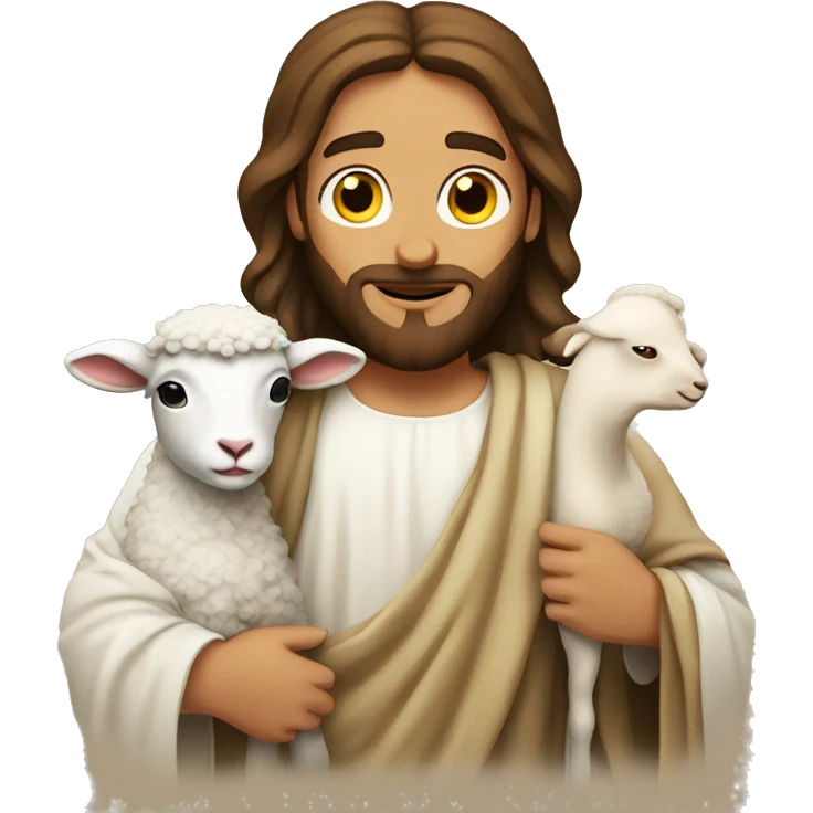 Jesus with a lamb emoji
