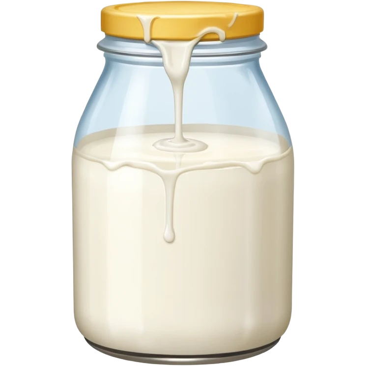 a jar of milk but the top is sticky and its dripping but theres no lit, and also no straw, I WANT IT TO BE VERY VERY MESSY emoji